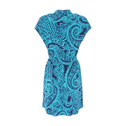 Navy Paisley Mini Dress