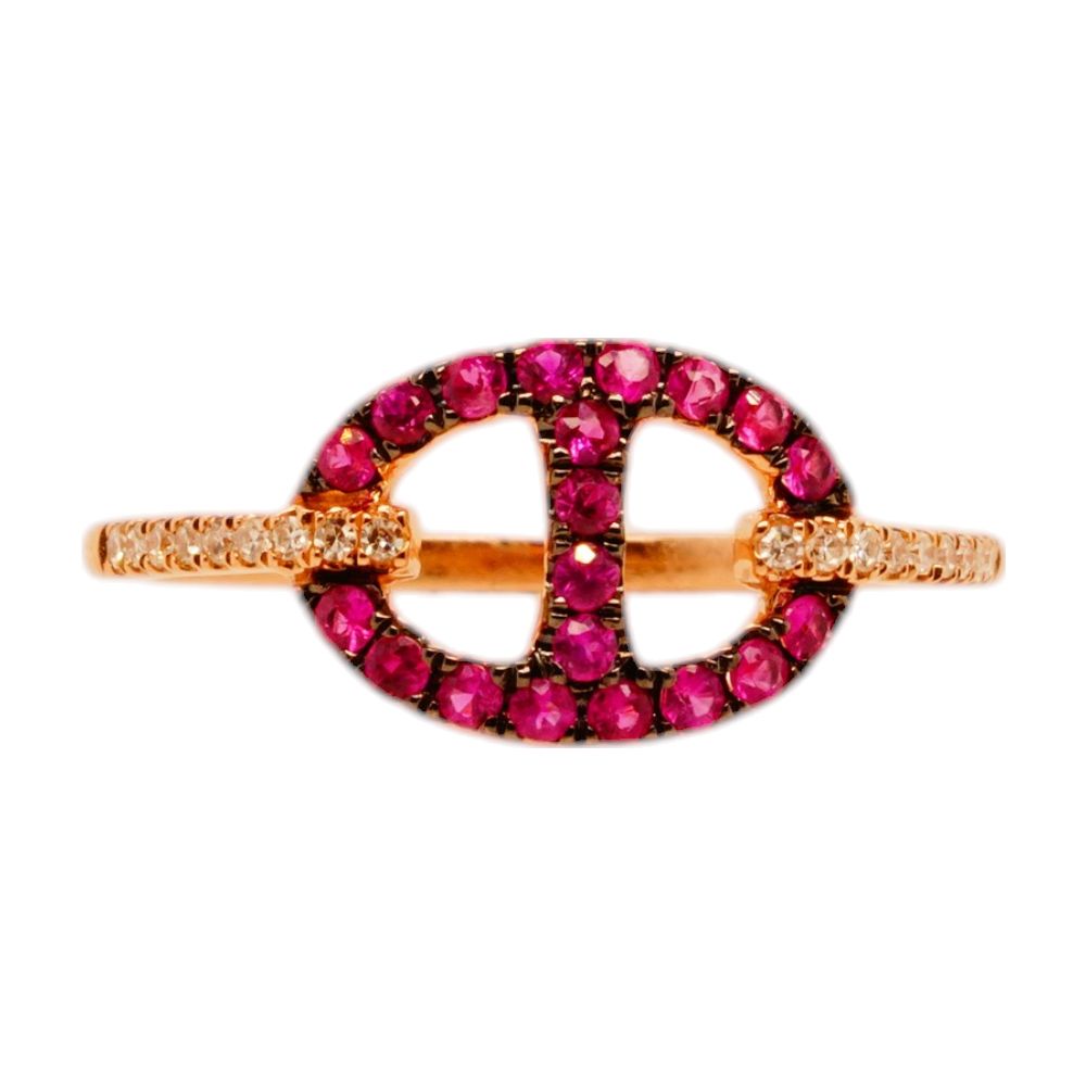 14K Rose Gold Ruby And Diamond Mariner Link Band – Unclaimed Baggage
