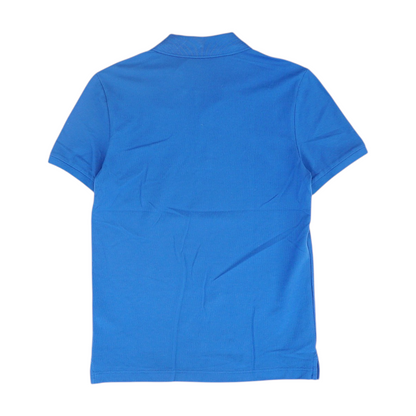 Blue Solid Short Sleeve Polo