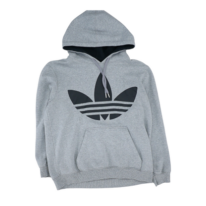 Gray Solid Hoodie Pullover