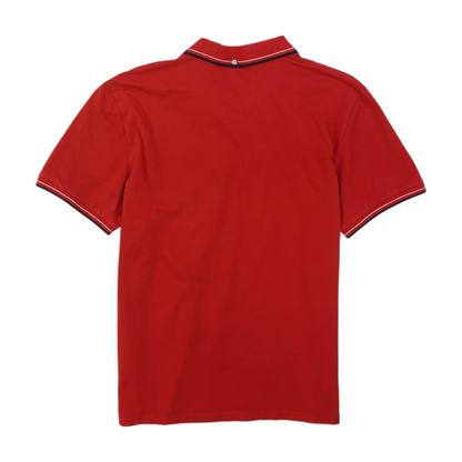 Red Solid Short Sleeve Polo