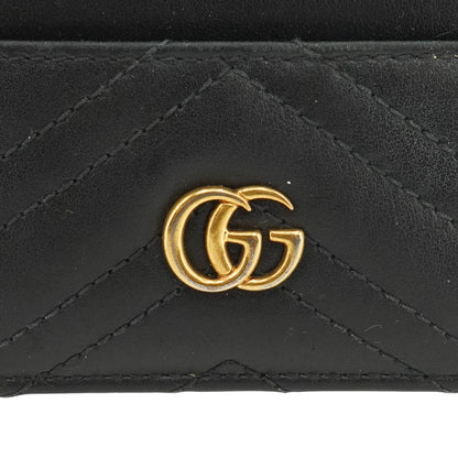 Black GG Marmont Keychain Leather Wallet