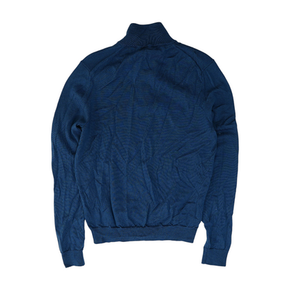 Blue Solid 1/4 Zip Sweater