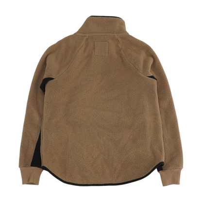Brown Color Block Fleece Pullover
