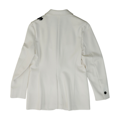 White Solid Blazer