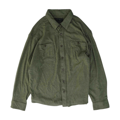 Green Solid Flannel Button Down