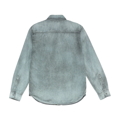 Gray Solid Long Sleeve Button Down