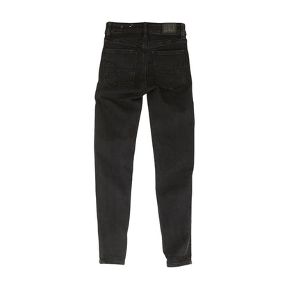 Black Solid Mid Rise Skinny Leg Jeans