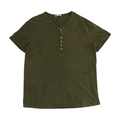 Green Solid Henley T-Shirt
