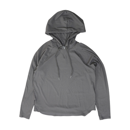 Gray Solid Hoodie Pullover