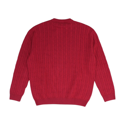 Red Solid Pullover Sweater