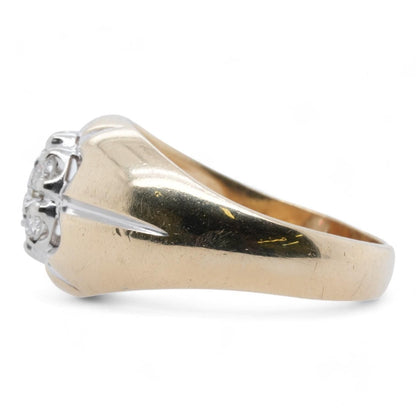 14K Gold Vintage Style Gents Diamond Band