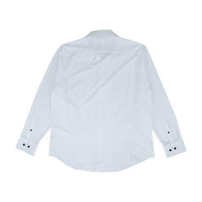White Solid Long Sleeve Button Down