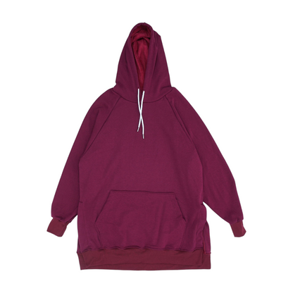 Magenta Solid Hoodie Pullover