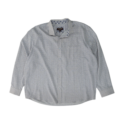 Blue Print Long Sleeve Button Down