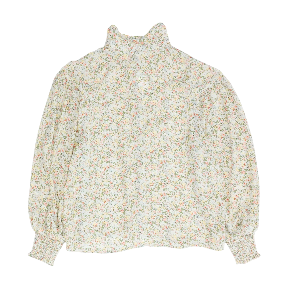 Beige Floral Button Down