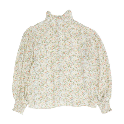 Beige Floral Button Down