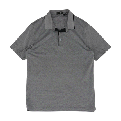 Gray Solid Short Sleeve Polo