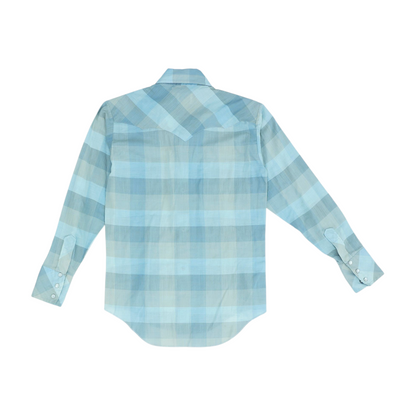 Vintage Blue Check Long Sleeve Button Down