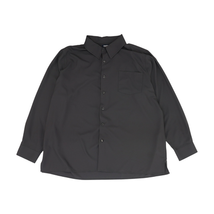 Gray Big & Tall Solid Long Sleeve Button Down