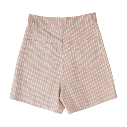 Pink Striped Denim Shorts