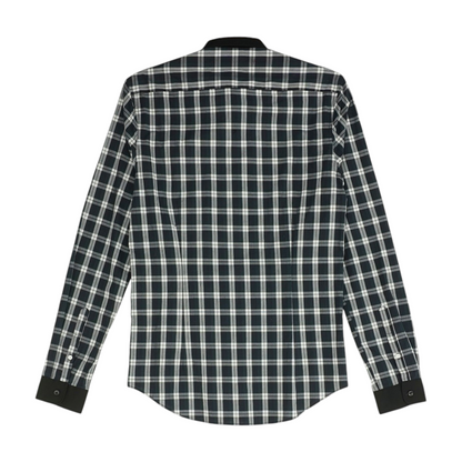 Black Plaid Long Sleeve Button Down