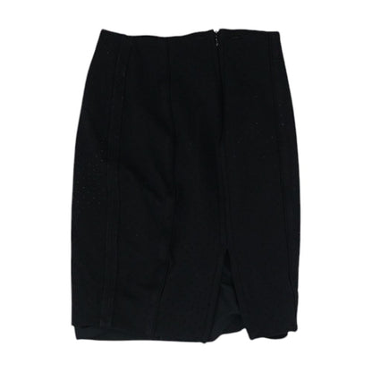 Black Solid Midi Skirt