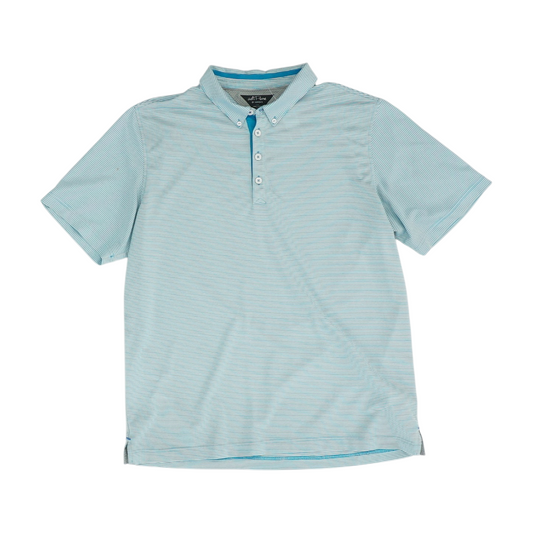 Blue Striped Short Sleeve Polo