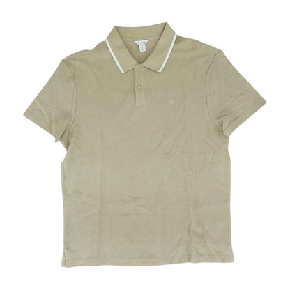 Tan Solid Short Sleeve Polo