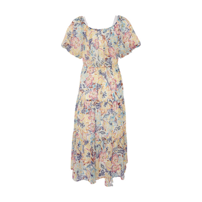 Cream Floral Midi Dress