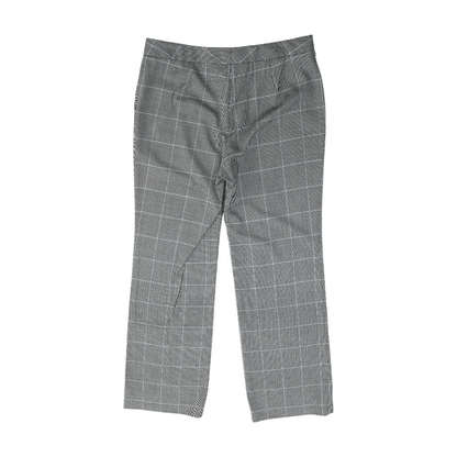 Gray Houndstooth Straight Pants