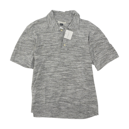Gray Solid Short Sleeve Polo