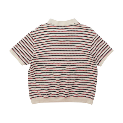 Beige Striped Pullover Sweater