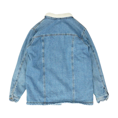 Blue Solid Denim Jacket