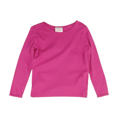 Pink Solid Crewneck Knit Top