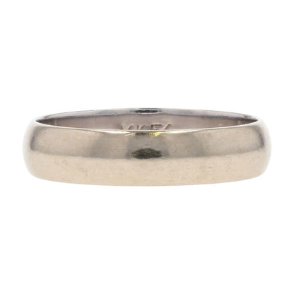 14K White Gold Plain Band