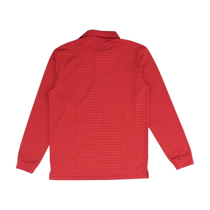 Red Solid Long Sleeve Polo
