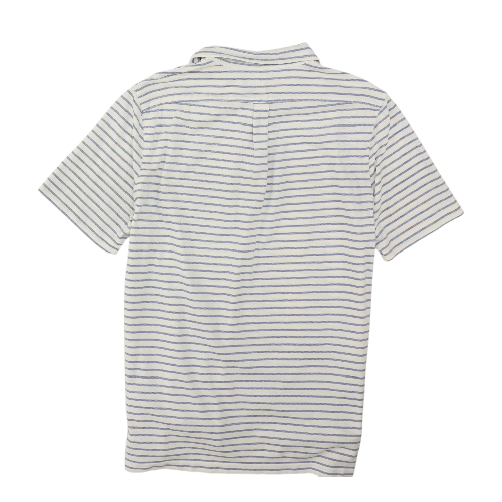 White Striped Short Sleeve Polo