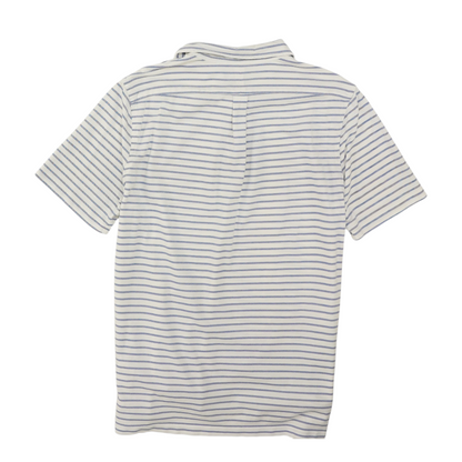 White Striped Short Sleeve Polo