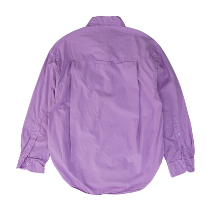 Purple Solid Long Sleeve Button Down