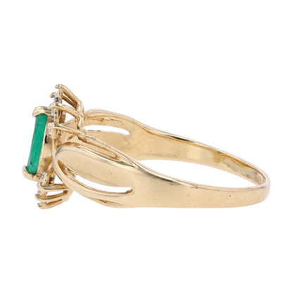 14K Yellow Gold Emerald Fashion Ring
