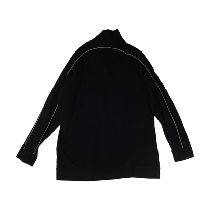 Black Tall Solid Long Sleeve Polo