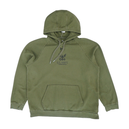 Green Solid Hoodie Pullover