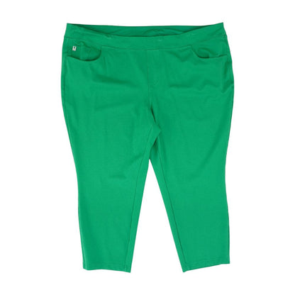 Green Solid Capri Pants