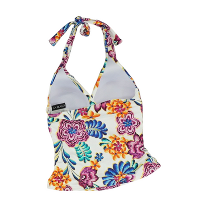 White Floral Swim Top