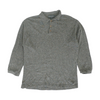 Gray Solid Long Sleeve Polo