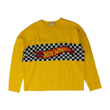 Yellow Color Block Pullover Sweater