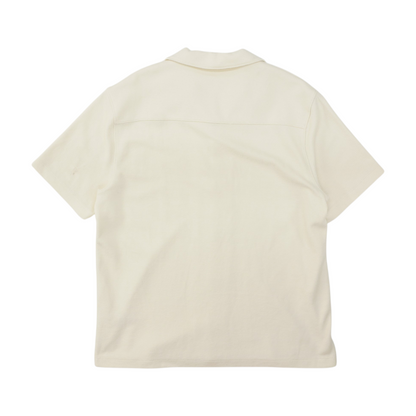 Ivory Solid Short Sleeve Button Down