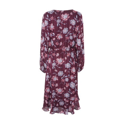 Maroon Plus Floral Midi Dress