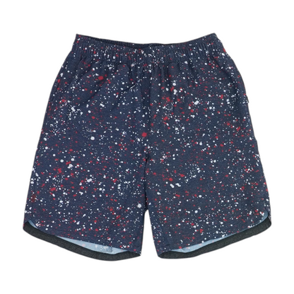 Navy Print Active Shorts